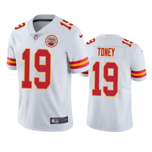 Men's Kansas City Chiefs #19 Kadarius Toney White Vapor Untouchable Limited Stitched Football Jersey